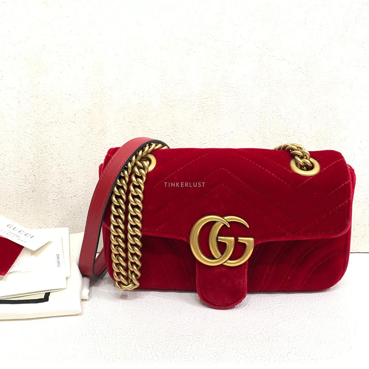 Gucci marmont mini red velvet online